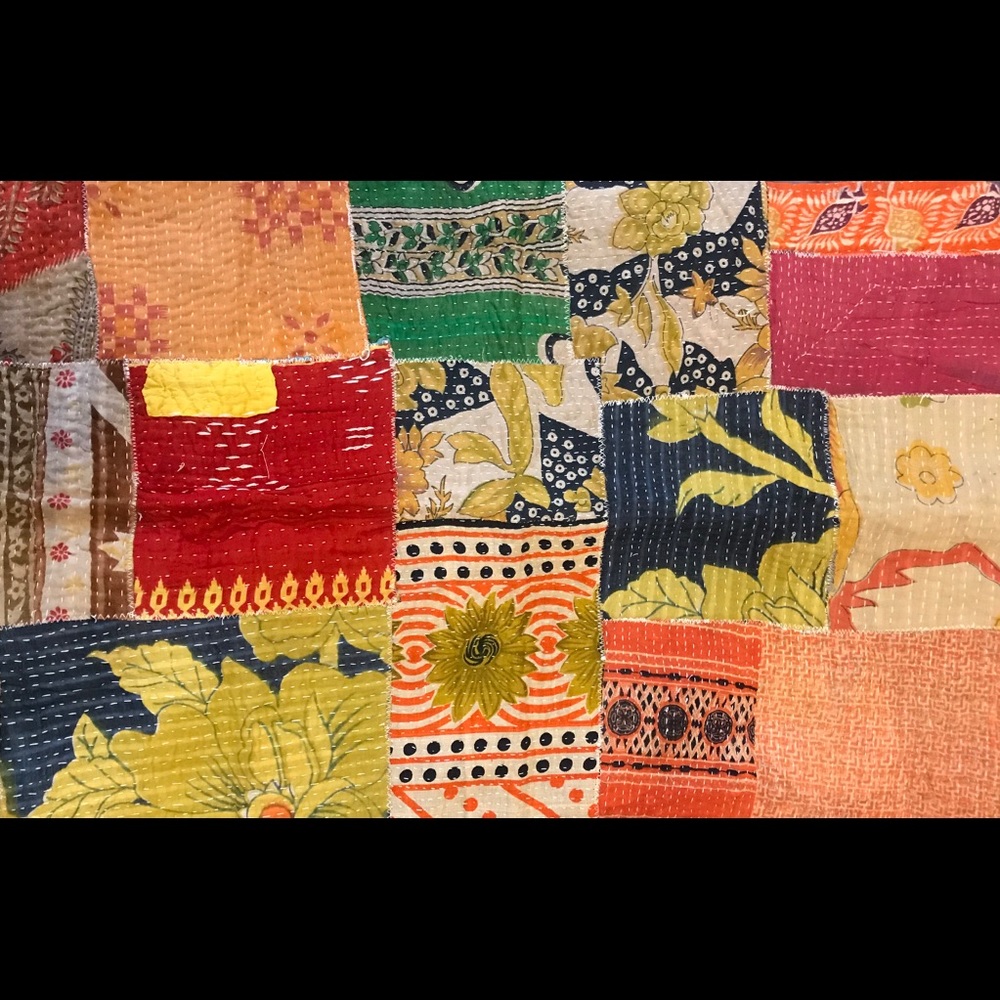 Boho Kantha Quilt Patchwork Pillow Sham Cover